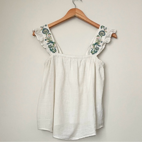 Madewell Cream Ruffle Strap Tank Top Embroidered Strap
Swing Top - Picture 12 of 14